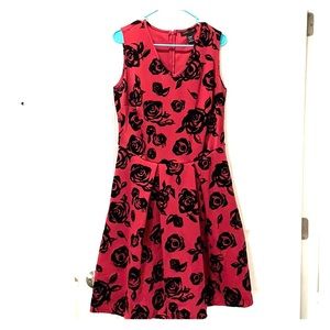Magenta and black floral dress